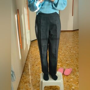 Women's Gray High Waist Button Straight Pants